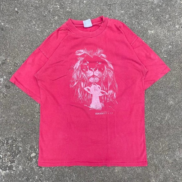 Vintage Jesus Lion & Lamb T-Shirt Men's XL - Picture 2 of 5